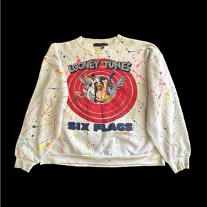 AMERICAN VINTAGE LOONEY TUNES SIX FLAGS VINTAGE SWEAT-SHIRT MADE IN USA